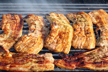 Barbecued steak.