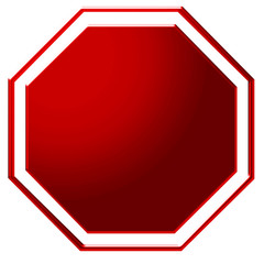 roter Button wie Stopschild