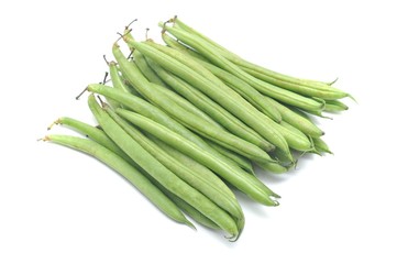 green beans on white