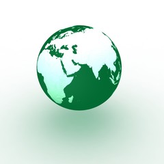 Globe on white background with shadow