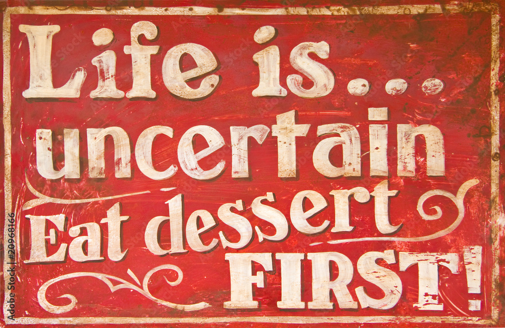 Wall mural old vintage dessert sign