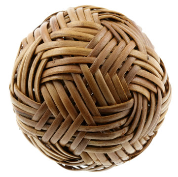 boule rotin fond blanc