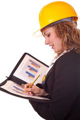 young business woman writing