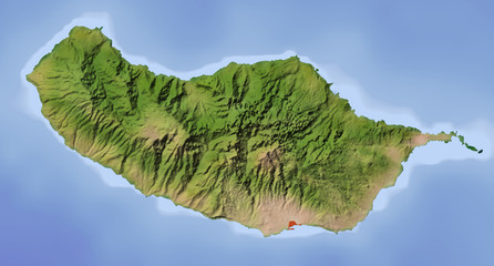 Madeira, shaded relief map
