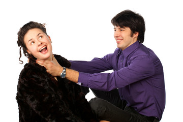 man strangling a woman