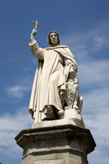 Statue of Girola o Savonarola in Florence Italy
