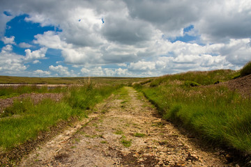 Fototapeta na wymiar Dirt track in Peak District, UK
