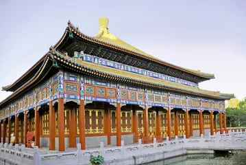 Foto op Plexiglas Beijing Beihai imperial park Xiaoxitian building © claudiozacc