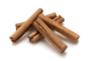 cinnamon on white background