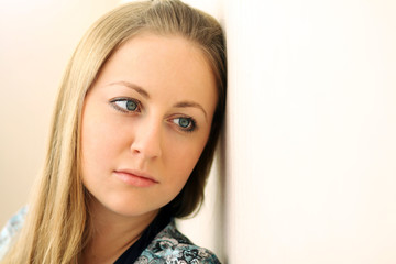 Portrait of young sad woman