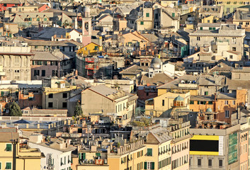 Tetti del centro storico della città antica di Genova