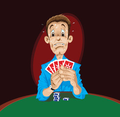 Scared Poker Player