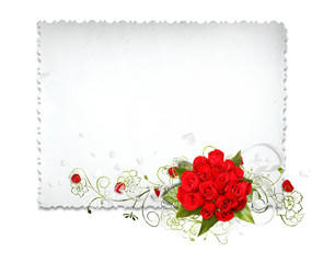 beautiful card with red roses