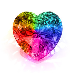 rainbow heart shape diamond
