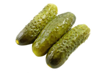 Three marinated cucumbers