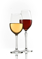 Fototapeta premium red and white wine