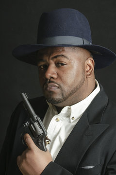 African American Man With Gun