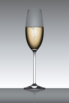 Vector Champagne Flute in Backlight