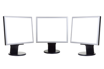 Group of computer monitors