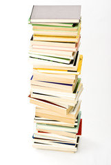 Stack of books isolated over white background