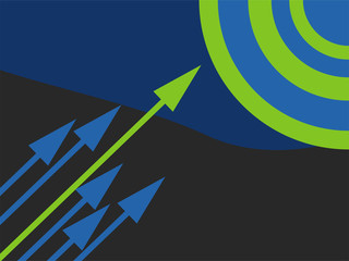 Simple vector illustration of arrows and target