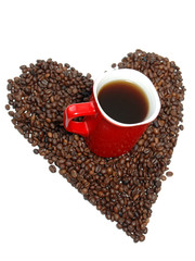 Coffee in heart