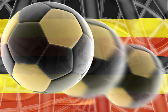 Flag of Uganda wavy soccer