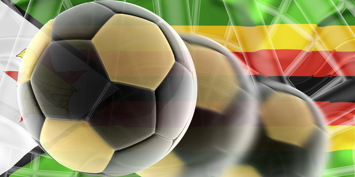 Flag of Zimbabwe wavy soccer