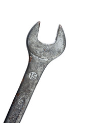 rostiger schraubenschlüssel isoliert