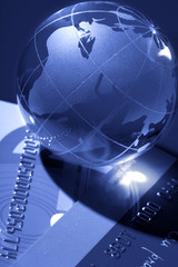 Glass globe on credit cards. - 20988904
