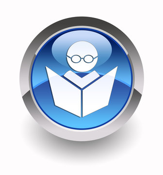 ''E-learning'' glossy icon