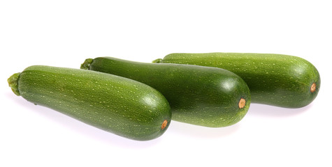 Zucchinis isolated on white background