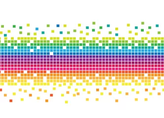 Abwaschbare Fototapete Pixel Mosaik Regenbogen