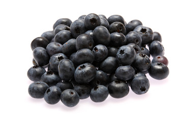 Sweet bilberries on white background