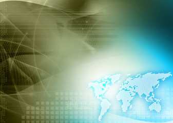 Obraz premium world map technology style