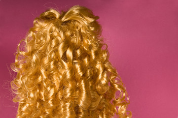 Blonde curly hair