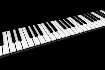 Klavier Klaviatur gerade, schräg schwarz 2