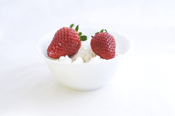 dessert with strawberries
