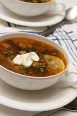 Tomato soup with olives