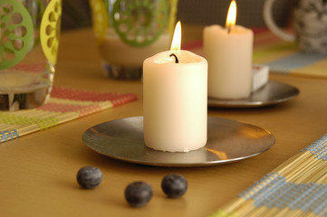Fototapeta na wymiar Candles on table