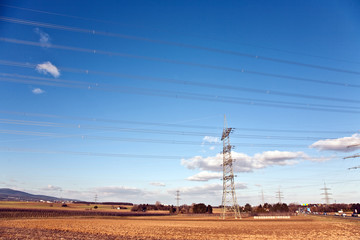 electricity tower for energy in beautiful landscape