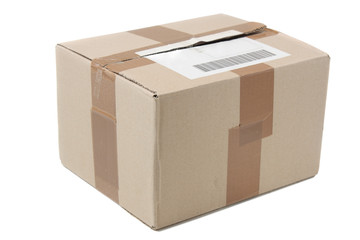 cardboard box on white, with clipping path