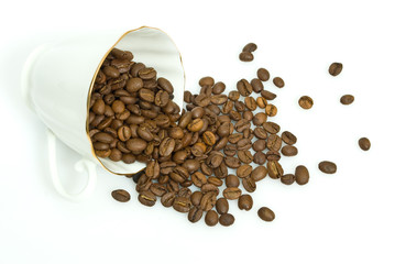 Cup and coffee grain