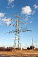electricity tower for energy in beautiful landscape
