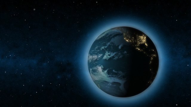Rotating Earth changing from day to night