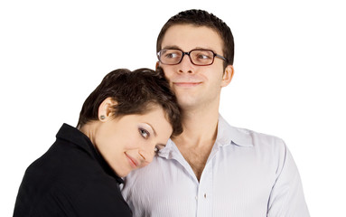 Brightly picture of a smiling young couple in love