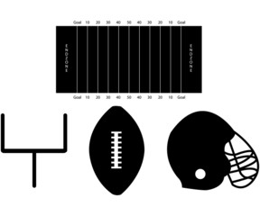 Set of Football Silhouettes