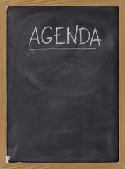 agenda - blank blackboard sign