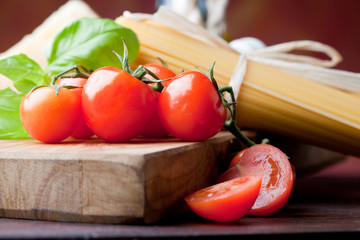 Basic ingredients for italian pasta
