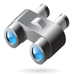 Isometric icon of binoculars